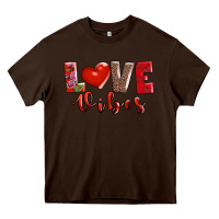 Chocolate Brown love vibes Heavy Core Tee - AdoDesignShop