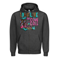 Charcoal Heather long live the cowgirls olivia Zipper Hoodie - OliviaCreatesArt