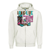 Oatmeal Heather long live the cowgirls olivia Zipper Hoodie - OliviaCreatesArt