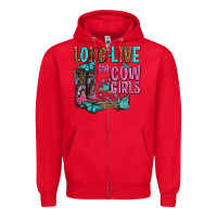 Red long live the cowgirls olivia Zipper Hoodie - OliviaCreatesArt