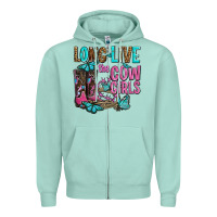 Seafoam long live the cowgirls olivia Zipper Hoodie - OliviaCreatesArt