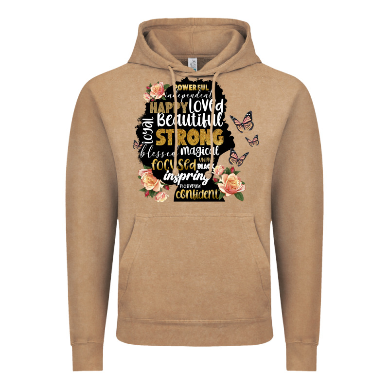 Black Woman Silhouette Vintage Hoodie by Artiststas | Teevron