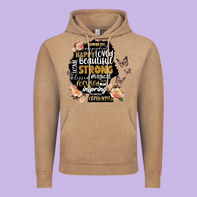 Black Woman Silhouette Vintage Hoodie Designed By Artiststas