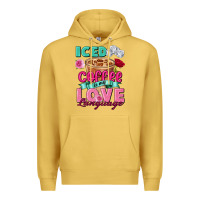 Antique Gold Iced Coffee is my love language Valentine's Day Premium Hoodie - FaDigitalArtStudio