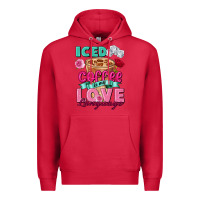 Cardinal Iced Coffee is my love language Valentine's Day Premium Hoodie - FaDigitalArtStudio
