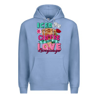 Colony Blue Iced Coffee is my love language Valentine's Day Premium Hoodie - FaDigitalArtStudio