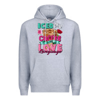 Heather Grey Iced Coffee is my love language Valentine's Day Premium Hoodie - FaDigitalArtStudio