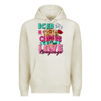 Oatmeal Heather Iced Coffee is my love language Valentine's Day Premium Hoodie - FaDigitalArtStudio