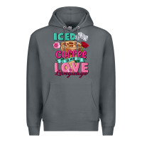 Rock Iced Coffee is my love language Valentine's Day Premium Hoodie - FaDigitalArtStudio