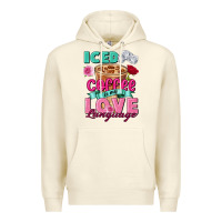 Sandshell Iced Coffee is my love language Valentine's Day Premium Hoodie - FaDigitalArtStudio