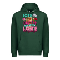 Sports Green Iced Coffee is my love language Valentine's Day Premium Hoodie - FaDigitalArtStudio