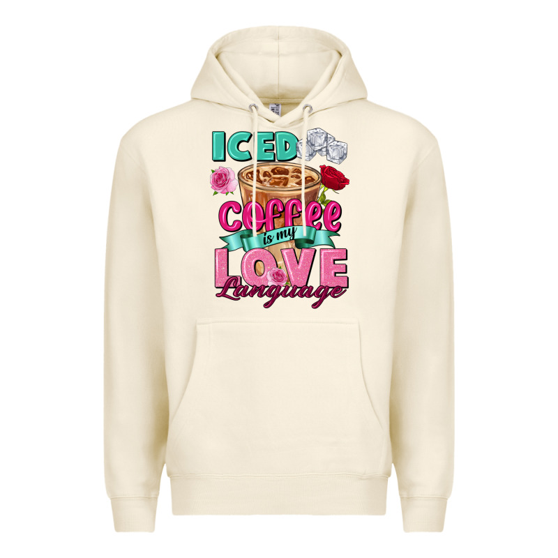 Iced Coffee Is My Love Language Valentine's Day Premium Hoodie by FaDigitalArtStudio | Teevron