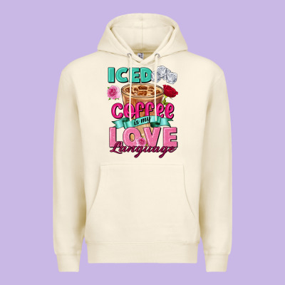 Iced Coffee Is My Love Language Valentine's Day Premium Hoodie Designed By Fadigitalartstudio