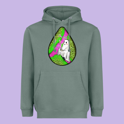 Halloween Ghost Teardrop Heavyweight Hoodie Designed By Bundleandbundleshop