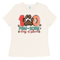 Bone 100 pawsome days of school Ladies Tee - MaliasSmallBusiness