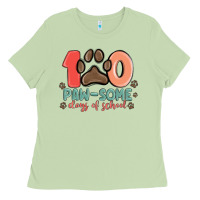 Matcha 100 pawsome days of school Ladies Tee - MaliasSmallBusiness