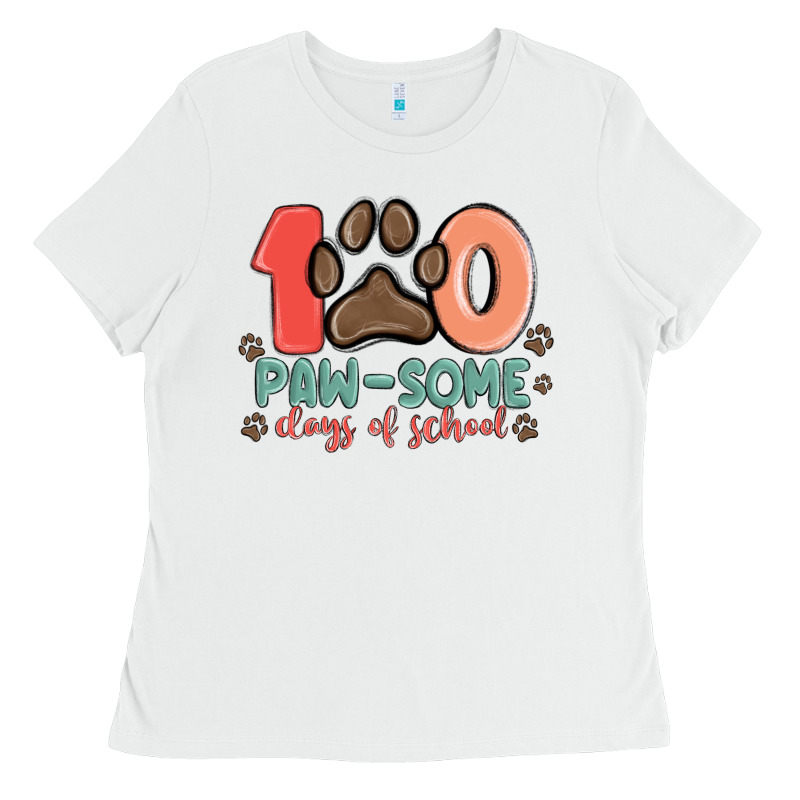 100 Pawsome Days Of School Ladies Tee by MaliasSmallBusiness | Teevron