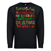 Black santa claus reindeer hallmark hot chocolate christ Premium Sweatshirt - FaDigitalArtStudio