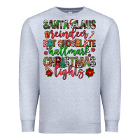 Heather Grey santa claus reindeer hallmark hot chocolate christ Premium Sweatshirt - FaDigitalArtStudio