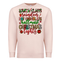 Pale Pink santa claus reindeer hallmark hot chocolate christ Premium Sweatshirt - FaDigitalArtStudio
