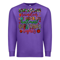 Purple santa claus reindeer hallmark hot chocolate christ Premium Sweatshirt - FaDigitalArtStudio