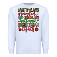 White santa claus reindeer hallmark hot chocolate christ Premium Sweatshirt - FaDigitalArtStudio