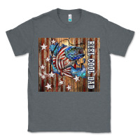 Charcoal Heather Western Reel Cool Dad American Flag Bass Classic Tee - LillyAllenDesigns