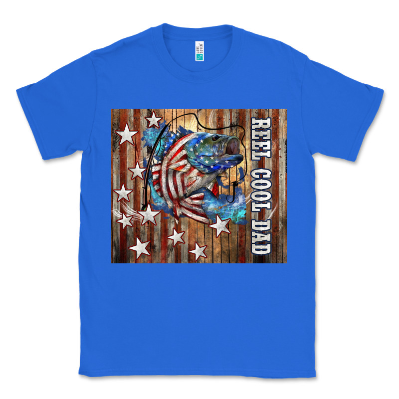 Western Reel Cool Dad American Flag Bass Classic Tee by LillyAllenDesigns | Teevron