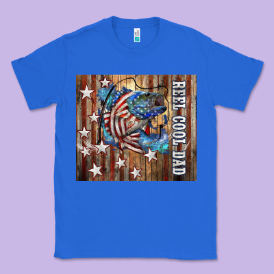 Western Reel Cool Dad American Flag Bass Classic Tee Designed By Lillyallendesigns