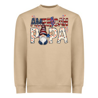 Mushroom American papa with gnome 4th of july Heavyweight Sweatshirt - HowdyJamesFarm