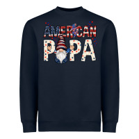 Navy American papa with gnome 4th of july Heavyweight Sweatshirt - HowdyJamesFarm