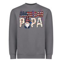 Storm American papa with gnome 4th of july Heavyweight Sweatshirt - HowdyJamesFarm