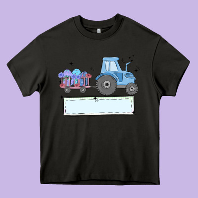 Easter Tractor Boy Heavy Core Tee Designed By Maliassmallbusiness