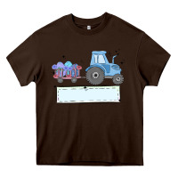 Chocolate Brown easter tractor boy Heavy Core Tee - MaliasSmallBusiness
