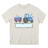 Cream easter tractor boy Heavy Core Tee - MaliasSmallBusiness