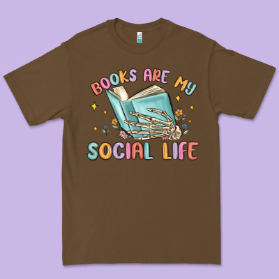 Books Are My Social Life Premium Tee Designed By Maliassmallbusiness