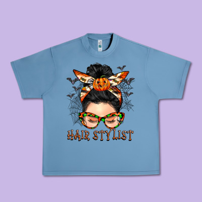 Hair Stylist Messy Bun Urban Heavy Tee Designed By Barkaloodesign