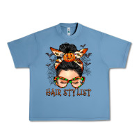 Pebble Blue Hair stylist messy bun Urban Heavy Tee - BarkalooDesign