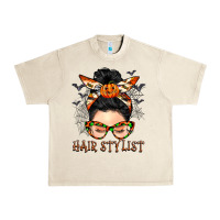 Sandshell Hair stylist messy bun Urban Heavy Tee - BarkalooDesign