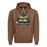 Chestnut cowhide and hunter truck olivia Zipper Hoodie - OliviaCreatesArt