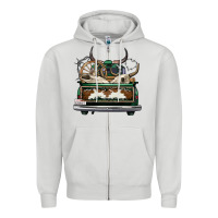Dove Grey cowhide and hunter truck olivia Zipper Hoodie - OliviaCreatesArt
