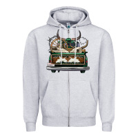 Heather Grey cowhide and hunter truck olivia Zipper Hoodie - OliviaCreatesArt