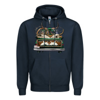 Navy cowhide and hunter truck olivia Zipper Hoodie - OliviaCreatesArt