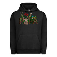 Pigment Black Western Papa Deer Hunting Urban Hoodie - LillyAllenDesigns