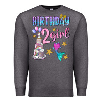 Charcoal Heather birthday girl 2 Premium Sweatshirt - BundleAndBundleShop