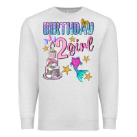Oatmeal Heather birthday girl 2 Premium Sweatshirt - BundleAndBundleShop