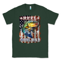Sports Green Reel Cool Dad Bass 4th of July Classic Tee - LillyAllenDesigns