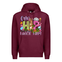 Burgundy Easter Day One hip Lunch Lady Premium Hoodie - OliviaCreatesArt