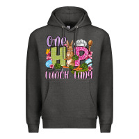 Charcoal Heather Easter Day One hip Lunch Lady Premium Hoodie - OliviaCreatesArt