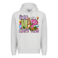 Dove Grey Easter Day One hip Lunch Lady Premium Hoodie - OliviaCreatesArt